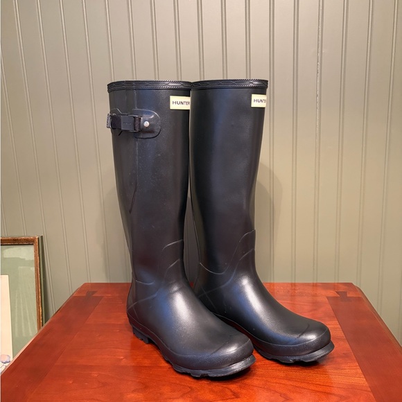 Hunter Shoes - Hunter Norris Field Side Adjustable Tall Rain Boots Black Women’s Size 9